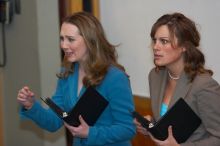 Caetlin Mangan and Mary Kate Raffetto rehearse their Duo Interpretive of Scott Orgon's "China." The University of Texas' Speech Team will compete in the American Forensic Association’s National Individual Events Tournament (AFA NIET) in Gainesville, Flori
Filename: SRM_20060325_141108_6.jpg
Aperture: f/3.5
Shutter Speed: 1/160
Body: Canon EOS 20D
Lens: Canon EF 80-200mm f/2.8 L
