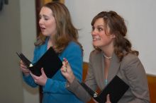 Caetlin Mangan and Mary Kate Raffetto rehearse their Duo Interpretive of Scott Orgon's "China." The University of Texas' Speech Team will compete in the American Forensic Association’s National Individual Events Tournament (AFA NIET) in Gainesville, Flori
Filename: SRM_20060325_141118_9.jpg
Aperture: f/3.5
Shutter Speed: 1/160
Body: Canon EOS 20D
Lens: Canon EF 80-200mm f/2.8 L