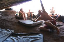 Rock climbing in Hueco Tanks State Park and Historic Site during the Hueco Tanks Awesome Fest 2.0 trip, Sunday, September 05, 2010.

Filename: SRM_20100905_16153753.JPG
Aperture: f/2.8
Shutter Speed: 1/200
Body: Canon EOS 20D
Lens: Canon EF 16-35mm f/2.8 L