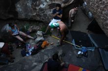 Rock climbing in Hueco Tanks State Park and Historic Site during the Hueco Tanks Awesome Fest 2.0 trip, Sunday, September 05, 2010.

Filename: SRM_20100905_19055796.JPG
Aperture: f/4.0
Shutter Speed: 1/200
Body: Canon EOS 20D
Lens: Canon EF 16-35mm f/2.8 L