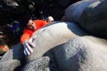 Bouldering in the southeast during Spring Break 2013.

Filename: SRM_20130312_16040223.JPG
Aperture: f/4.0
Shutter Speed: 1/2500
Body: Canon EOS-1D Mark II
Lens: Canon EF 16-35mm f/2.8 L