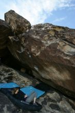 Bouldering during the Hueco Tanks Awesome Fest 14.2.

Filename: srm_20140222_16283410.jpg
Aperture: f/5.6
Shutter Speed: 1/400
Body: Canon EOS-1D Mark II
Lens: Canon EF 16-35mm f/2.8 L