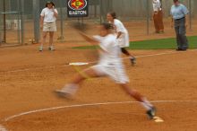 Cat Osterman pitching to the Mean Green.  The Lady Longhorns beat the University of North Texas 5-0 in the first game of the double header Wednesday night.

Filename: SRM_20060308_210043_2.jpg
Aperture: f/7.1
Shutter Speed: 1/20
Body: Canon EOS 20D
Lens: Canon EF 80-200mm f/2.8 L