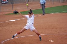 Cat Osterman pitching to the Mean Green.  The Lady Longhorns beat the University of North Texas 5-0 in the first game of the double header Wednesday night.

Filename: SRM_20060308_204301_1.jpg
Aperture: f/2.8
Shutter Speed: 1/1250
Body: Canon EOS 20D
Lens: Canon EF 80-200mm f/2.8 L