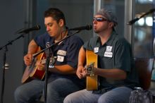 The Gene Pool, performing at the Austin airport.  Geno Stroia II on vocals/guitar, Jorge Castillo on vocals/guitar, Travis Woodard on drums and Steven Ray Will on vocals/bass guitar.

Filename: SRM_20060518_154824_1.jpg
Aperture: f/2.8
Shutter Speed: 1/200
Body: Canon EOS 20D
Lens: Canon EF 80-200mm f/2.8 L