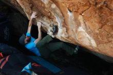 Bouldering in Hueco Tanks on 11/02/2018 with Blue Lizard Climbing and Yoga

Filename: SRM_20181102_1013450.jpg
Aperture: f/3.5
Shutter Speed: 1/320
Body: Canon EOS-1D Mark II
Lens: Canon EF 50mm f/1.8 II