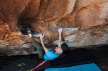 Bouldering in Hueco Tanks on 11/02/2018 with Blue Lizard Climbing and Yoga

Filename: SRM_20181102_1414340.jpg
Aperture: f/4.5
Shutter Speed: 1/250
Body: Canon EOS-1D Mark II
Lens: Canon EF 16-35mm f/2.8 L