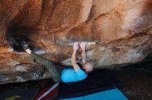 Bouldering in Hueco Tanks on 11/02/2018 with Blue Lizard Climbing and Yoga

Filename: SRM_20181102_1414390.jpg
Aperture: f/4.5
Shutter Speed: 1/250
Body: Canon EOS-1D Mark II
Lens: Canon EF 16-35mm f/2.8 L