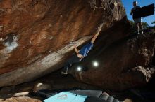 Bouldering in Hueco Tanks on 11/02/2018 with Blue Lizard Climbing and Yoga

Filename: SRM_20181102_1600200.jpg
Aperture: f/9.0
Shutter Speed: 1/250
Body: Canon EOS-1D Mark II
Lens: Canon EF 16-35mm f/2.8 L