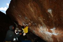 Bouldering in Hueco Tanks on 11/11/2018 with Blue Lizard Climbing and Yoga

Filename: SRM_20181111_1450420.jpg
Aperture: f/8.0
Shutter Speed: 1/250
Body: Canon EOS-1D Mark II
Lens: Canon EF 16-35mm f/2.8 L