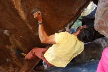 Bouldering in Hueco Tanks on 11/11/2018 with Blue Lizard Climbing and Yoga

Filename: SRM_20181111_1614360.jpg
Aperture: f/3.2
Shutter Speed: 1/250
Body: Canon EOS-1D Mark II
Lens: Canon EF 50mm f/1.8 II