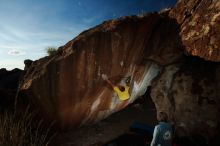 Bouldering in Hueco Tanks on 11/11/2018 with Blue Lizard Climbing and Yoga

Filename: SRM_20181111_1710240.jpg
Aperture: f/8.0
Shutter Speed: 1/250
Body: Canon EOS-1D Mark II
Lens: Canon EF 16-35mm f/2.8 L