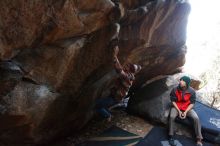 Bouldering in Hueco Tanks on 11/24/2018 with Blue Lizard Climbing and Yoga

Filename: SRM_20181124_1124150.jpg
Aperture: f/4.5
Shutter Speed: 1/250
Body: Canon EOS-1D Mark II
Lens: Canon EF 16-35mm f/2.8 L