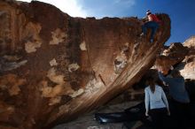 Bouldering in Hueco Tanks on 11/23/2018 with Blue Lizard Climbing and Yoga

Filename: SRM_20181123_1231230.jpg
Aperture: f/8.0
Shutter Speed: 1/200
Body: Canon EOS-1D Mark II
Lens: Canon EF 16-35mm f/2.8 L