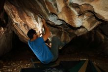 Bouldering in Hueco Tanks on 11/23/2018 with Blue Lizard Climbing and Yoga

Filename: SRM_20181123_1717140.jpg
Aperture: f/8.0
Shutter Speed: 1/250
Body: Canon EOS-1D Mark II
Lens: Canon EF 16-35mm f/2.8 L