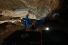 Bouldering in Hueco Tanks on 12/01/2018 with Blue Lizard Climbing and Yoga

Filename: SRM_20181201_1106500.jpg
Aperture: f/8.0
Shutter Speed: 1/250
Body: Canon EOS-1D Mark II
Lens: Canon EF 16-35mm f/2.8 L