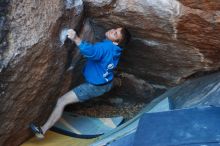 Bouldering in Hueco Tanks on 12/01/2018 with Blue Lizard Climbing and Yoga

Filename: SRM_20181201_1714270.jpg
Aperture: f/2.8
Shutter Speed: 1/250
Body: Canon EOS-1D Mark II
Lens: Canon EF 50mm f/1.8 II