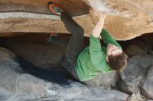 Bouldering in Hueco Tanks on 12/23/2018 with Blue Lizard Climbing and Yoga

Filename: SRM_20181223_1250000.jpg
Aperture: f/4.0
Shutter Speed: 1/200
Body: Canon EOS-1D Mark II
Lens: Canon EF 50mm f/1.8 II