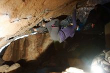 Bouldering in Hueco Tanks on 12/23/2018 with Blue Lizard Climbing and Yoga

Filename: SRM_20181223_1554450.jpg
Aperture: f/8.0
Shutter Speed: 1/250
Body: Canon EOS-1D Mark II
Lens: Canon EF 16-35mm f/2.8 L