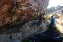 Bouldering in Hueco Tanks on 12/30/2018 with Blue Lizard Climbing and Yoga

Filename: SRM_20181230_1049420.jpg
Aperture: f/5.6
Shutter Speed: 1/250
Body: Canon EOS-1D Mark II
Lens: Canon EF 16-35mm f/2.8 L