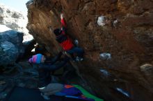 Bouldering in Hueco Tanks on 12/31/2018 with Blue Lizard Climbing and Yoga

Filename: SRM_20181231_1248010.jpg
Aperture: f/6.3
Shutter Speed: 1/250
Body: Canon EOS-1D Mark II
Lens: Canon EF 16-35mm f/2.8 L