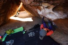 Bouldering in Hueco Tanks on 01/05/2019 with Blue Lizard Climbing and Yoga

Filename: SRM_20190105_1125120.jpg
Aperture: f/4.5
Shutter Speed: 1/200
Body: Canon EOS-1D Mark II
Lens: Canon EF 16-35mm f/2.8 L