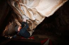 Bouldering in Hueco Tanks on 01/18/2019 with Blue Lizard Climbing and Yoga

Filename: SRM_20190118_1409200.jpg
Aperture: f/8.0
Shutter Speed: 1/250
Body: Canon EOS-1D Mark II
Lens: Canon EF 16-35mm f/2.8 L