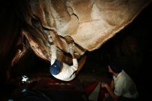 Bouldering in Hueco Tanks on 01/18/2019 with Blue Lizard Climbing and Yoga

Filename: SRM_20190118_1519050.jpg
Aperture: f/8.0
Shutter Speed: 1/250
Body: Canon EOS-1D Mark II
Lens: Canon EF 16-35mm f/2.8 L