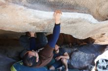 Bouldering in Hueco Tanks on 01/19/2019 with Blue Lizard Climbing and Yoga

Filename: SRM_20190119_1225140.jpg
Aperture: f/4.5
Shutter Speed: 1/320
Body: Canon EOS-1D Mark II
Lens: Canon EF 16-35mm f/2.8 L