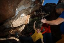 Bouldering in Hueco Tanks on 01/26/2019 with Blue Lizard Climbing and Yoga

Filename: SRM_20190126_1618310.jpg
Aperture: f/6.3
Shutter Speed: 1/250
Body: Canon EOS-1D Mark II
Lens: Canon EF 16-35mm f/2.8 L