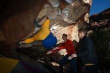 Bouldering in Hueco Tanks on 01/26/2019 with Blue Lizard Climbing and Yoga

Filename: SRM_20190126_1633110.jpg
Aperture: f/6.3
Shutter Speed: 1/250
Body: Canon EOS-1D Mark II
Lens: Canon EF 16-35mm f/2.8 L