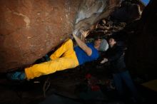 Bouldering in Hueco Tanks on 01/26/2019 with Blue Lizard Climbing and Yoga

Filename: SRM_20190126_1700580.jpg
Aperture: f/6.3
Shutter Speed: 1/250
Body: Canon EOS-1D Mark II
Lens: Canon EF 16-35mm f/2.8 L