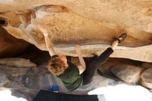 Bouldering in Hueco Tanks on 01/27/2019 with Blue Lizard Climbing and Yoga

Filename: SRM_20190127_1011380.jpg
Aperture: f/5.0
Shutter Speed: 1/250
Body: Canon EOS-1D Mark II
Lens: Canon EF 16-35mm f/2.8 L