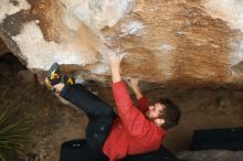 Bouldering in Hueco Tanks on 02/03/2019 with Blue Lizard Climbing and Yoga

Filename: SRM_20190203_1505190.jpg
Aperture: f/4.0
Shutter Speed: 1/640
Body: Canon EOS-1D Mark II
Lens: Canon EF 50mm f/1.8 II