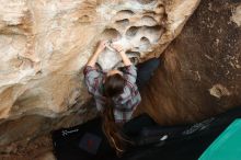 Bouldering in Hueco Tanks on 02/03/2019 with Blue Lizard Climbing and Yoga

Filename: SRM_20190203_1551250.jpg
Aperture: f/5.0
Shutter Speed: 1/500
Body: Canon EOS-1D Mark II
Lens: Canon EF 16-35mm f/2.8 L