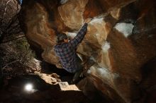 Bouldering in Hueco Tanks on 02/17/2019 with Blue Lizard Climbing and Yoga

Filename: SRM_20190217_1514020.jpg
Aperture: f/8.0
Shutter Speed: 1/250
Body: Canon EOS-1D Mark II
Lens: Canon EF 16-35mm f/2.8 L