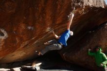 Bouldering in Hueco Tanks on 02/17/2019 with Blue Lizard Climbing and Yoga

Filename: SRM_20190217_1627160.jpg
Aperture: f/8.0
Shutter Speed: 1/250
Body: Canon EOS-1D Mark II
Lens: Canon EF 16-35mm f/2.8 L