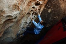 Bouldering in Hueco Tanks on 03/01/2019 with Blue Lizard Climbing and Yoga

Filename: SRM_20190301_1108270.jpg
Aperture: f/5.0
Shutter Speed: 1/320
Body: Canon EOS-1D Mark II
Lens: Canon EF 16-35mm f/2.8 L