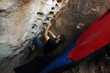 Bouldering in Hueco Tanks on 03/01/2019 with Blue Lizard Climbing and Yoga

Filename: SRM_20190301_1109470.jpg
Aperture: f/6.3
Shutter Speed: 1/80
Body: Canon EOS-1D Mark II
Lens: Canon EF 16-35mm f/2.8 L