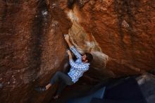 Bouldering in Hueco Tanks on 03/02/2019 with Blue Lizard Climbing and Yoga

Filename: SRM_20190302_1535360.jpg
Aperture: f/5.6
Shutter Speed: 1/250
Body: Canon EOS-1D Mark II
Lens: Canon EF 16-35mm f/2.8 L