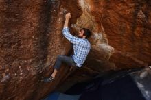 Bouldering in Hueco Tanks on 03/02/2019 with Blue Lizard Climbing and Yoga

Filename: SRM_20190302_1548251.jpg
Aperture: f/5.6
Shutter Speed: 1/400
Body: Canon EOS-1D Mark II
Lens: Canon EF 16-35mm f/2.8 L