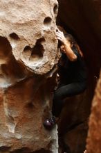 Bouldering in Hueco Tanks on 03/08/2019 with Blue Lizard Climbing and Yoga

Filename: SRM_20190308_1651140.jpg
Aperture: f/2.5
Shutter Speed: 1/100
Body: Canon EOS-1D Mark II
Lens: Canon EF 50mm f/1.8 II