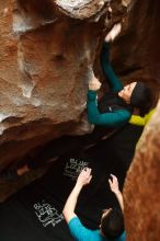 Bouldering in Hueco Tanks on 03/08/2019 with Blue Lizard Climbing and Yoga

Filename: SRM_20190308_1658280.jpg
Aperture: f/2.5
Shutter Speed: 1/80
Body: Canon EOS-1D Mark II
Lens: Canon EF 50mm f/1.8 II