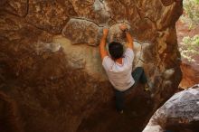 Bouldering in Hueco Tanks on 03/09/2019 with Blue Lizard Climbing and Yoga

Filename: SRM_20190309_1339010.jpg
Aperture: f/5.6
Shutter Speed: 1/200
Body: Canon EOS-1D Mark II
Lens: Canon EF 16-35mm f/2.8 L