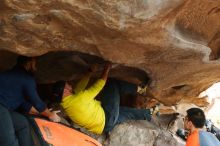 Bouldering in Hueco Tanks on 03/09/2019 with Blue Lizard Climbing and Yoga

Filename: SRM_20190309_1617470.jpg
Aperture: f/3.5
Shutter Speed: 1/400
Body: Canon EOS-1D Mark II
Lens: Canon EF 50mm f/1.8 II