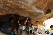 Bouldering in Hueco Tanks on 03/09/2019 with Blue Lizard Climbing and Yoga

Filename: SRM_20190309_1629140.jpg
Aperture: f/3.5
Shutter Speed: 1/250
Body: Canon EOS-1D Mark II
Lens: Canon EF 50mm f/1.8 II