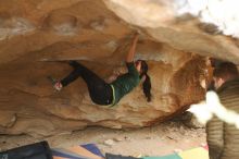 Bouldering in Hueco Tanks on 03/10/2019 with Blue Lizard Climbing and Yoga

Filename: SRM_20190310_1421360.jpg
Aperture: f/2.8
Shutter Speed: 1/250
Body: Canon EOS-1D Mark II
Lens: Canon EF 50mm f/1.8 II