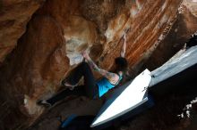 Bouldering in Hueco Tanks on 03/15/2019 with Blue Lizard Climbing and Yoga

Filename: SRM_20190315_1415350.jpg
Aperture: f/5.6
Shutter Speed: 1/320
Body: Canon EOS-1D Mark II
Lens: Canon EF 16-35mm f/2.8 L