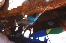 Bouldering in Hueco Tanks on 03/17/2019 with Blue Lizard Climbing and Yoga

Filename: SRM_20190317_1244500.jpg
Aperture: f/5.6
Shutter Speed: 1/320
Body: Canon EOS-1D Mark II
Lens: Canon EF 16-35mm f/2.8 L