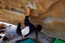 Bouldering in Hueco Tanks on 03/20/2019 with Blue Lizard Climbing and Yoga

Filename: SRM_20190320_1557290.jpg
Aperture: f/5.6
Shutter Speed: 1/200
Body: Canon EOS-1D Mark II
Lens: Canon EF 16-35mm f/2.8 L